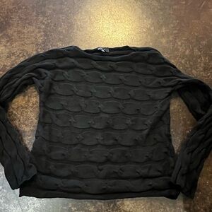 Cividini Black cotton Ribbed Crew Neck Sweater 42 XS